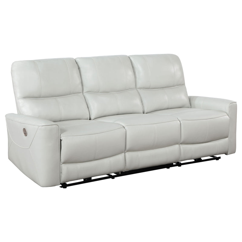 Ashland - Upholstered Power Reclining Sofa With USB Charging - Gray