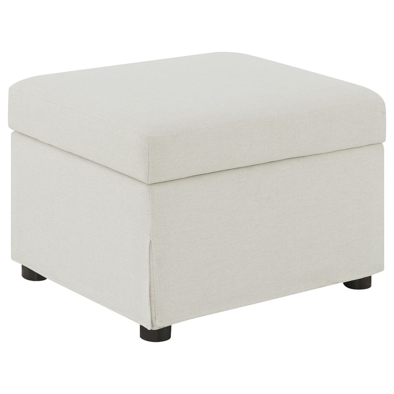Merced - Upholstered Hydraulic Lift Top Storage Ottoman - Beige