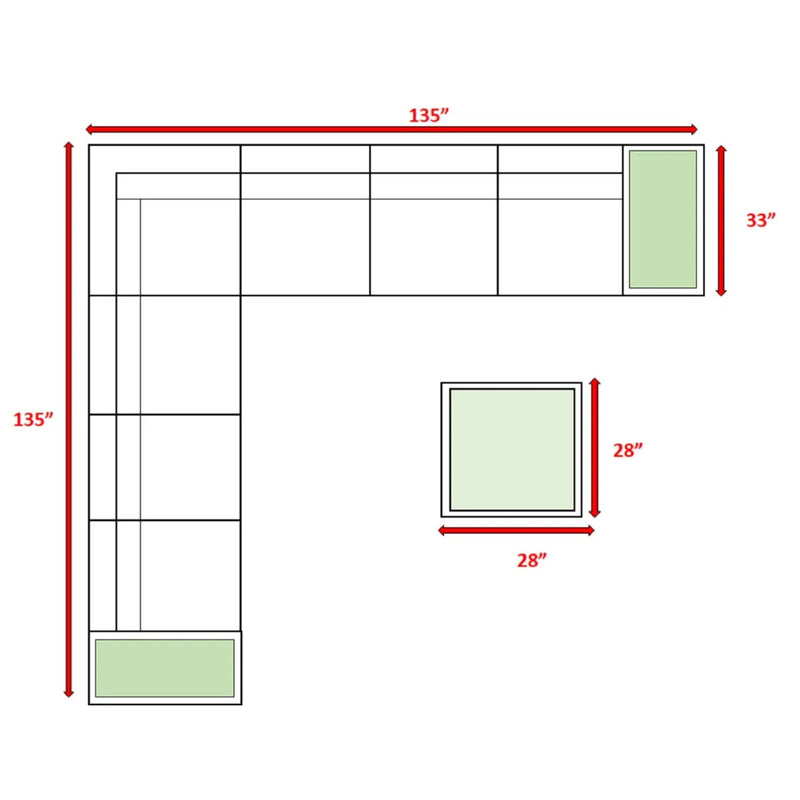 Wicker Sectional Seating Group With Cushions