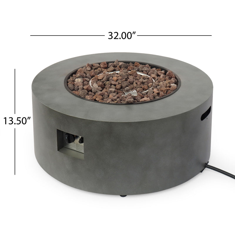Round Iron Fire Pit With 40, 000 Btu