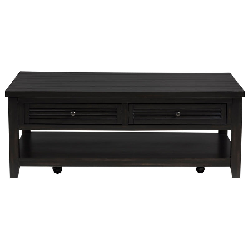 Sutter - 2 Drawer Rectangular Coffee Table - Dark Brown