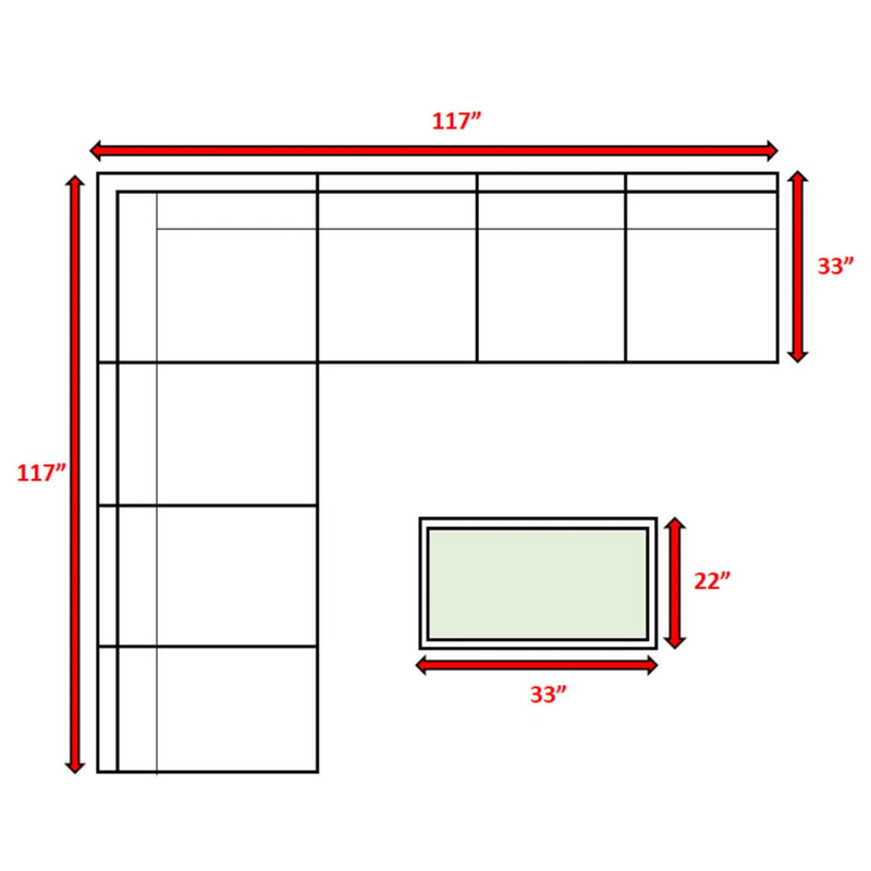 Comfortable Modern Patio Rattan Sectional Set With Cushions