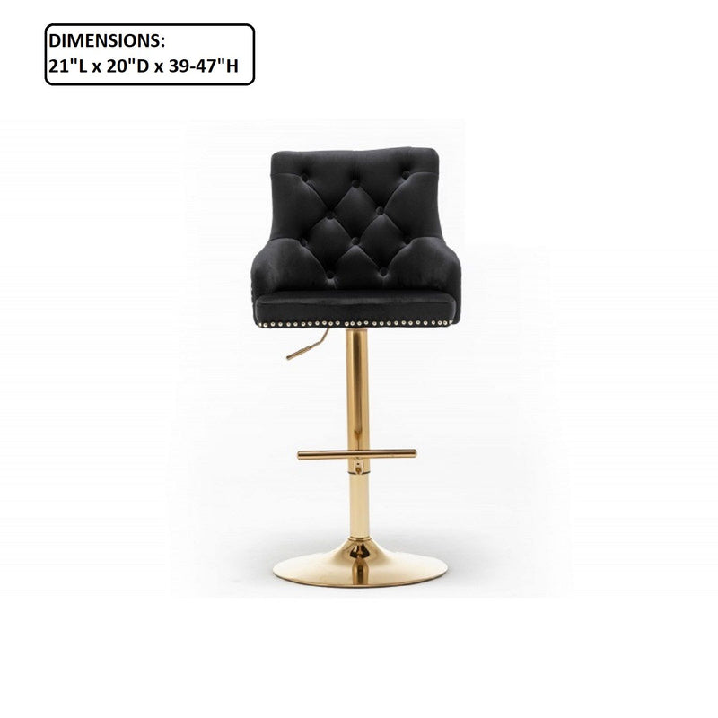 Adjustable Swivel Bar Stool With Nailhead Trim (Set of 2)