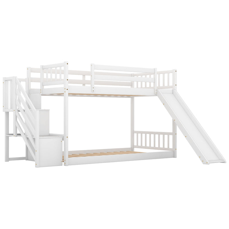 Bunk Bed With Convertible Slide And Stairway