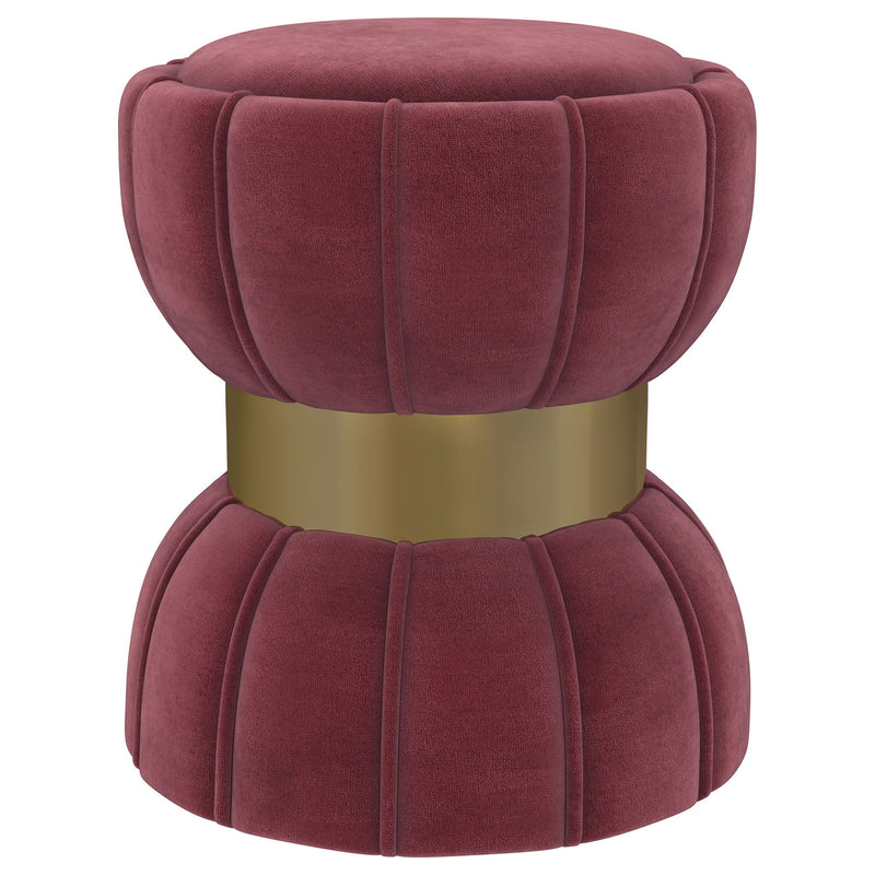 Round Upholstered Ottoman Pouf With y Soft Upholstery