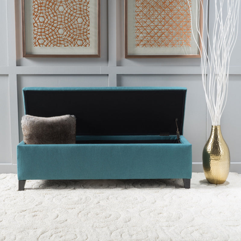 Contemporary Storage Ottoman Bench With Upholstery