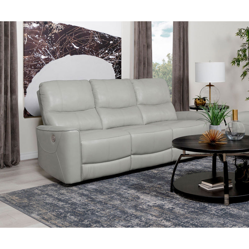 Ashland - Upholstered Power Reclining Sofa With USB Charging - Gray
