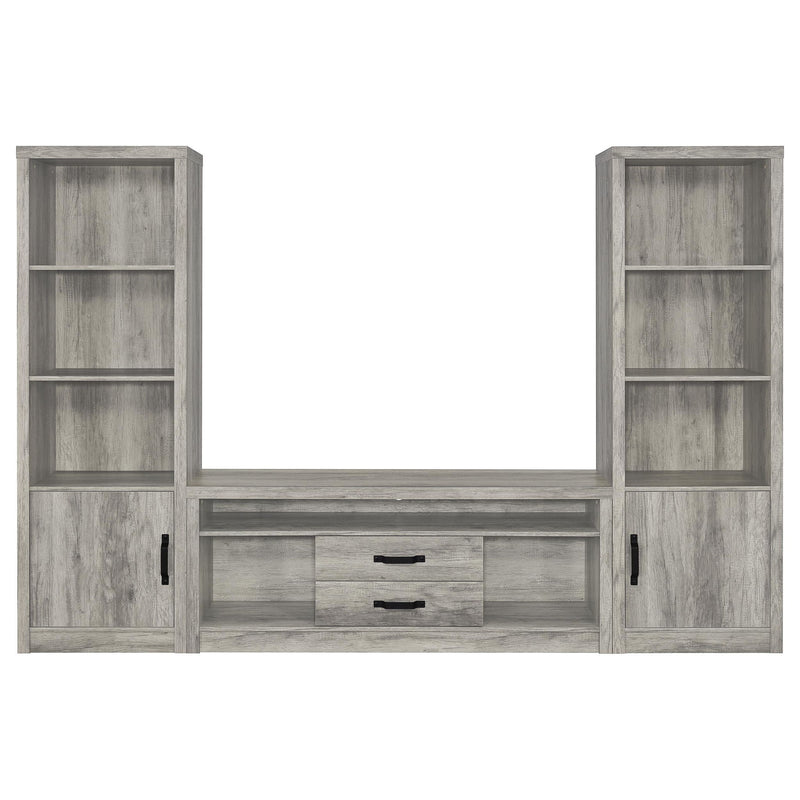 Conifer - 3 Piece TV Entertainment Center With Storage - Gray