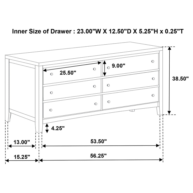 Clement - 6 Drawer Dresser Cabinet - Espresso