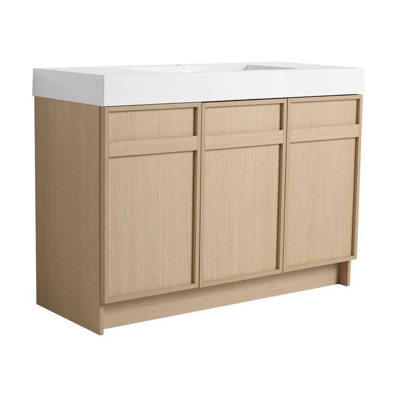 Freestanding Bathroom Vanity With Resin Sink & Soft Close Cabinet Doors