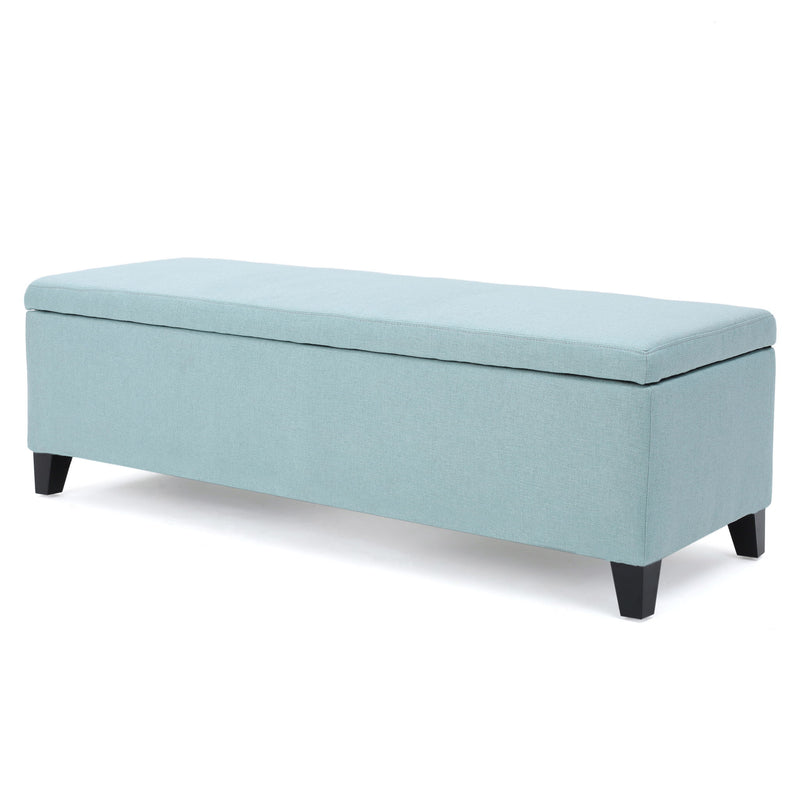 Contemporary Storage Ottoman Bench With Upholstery