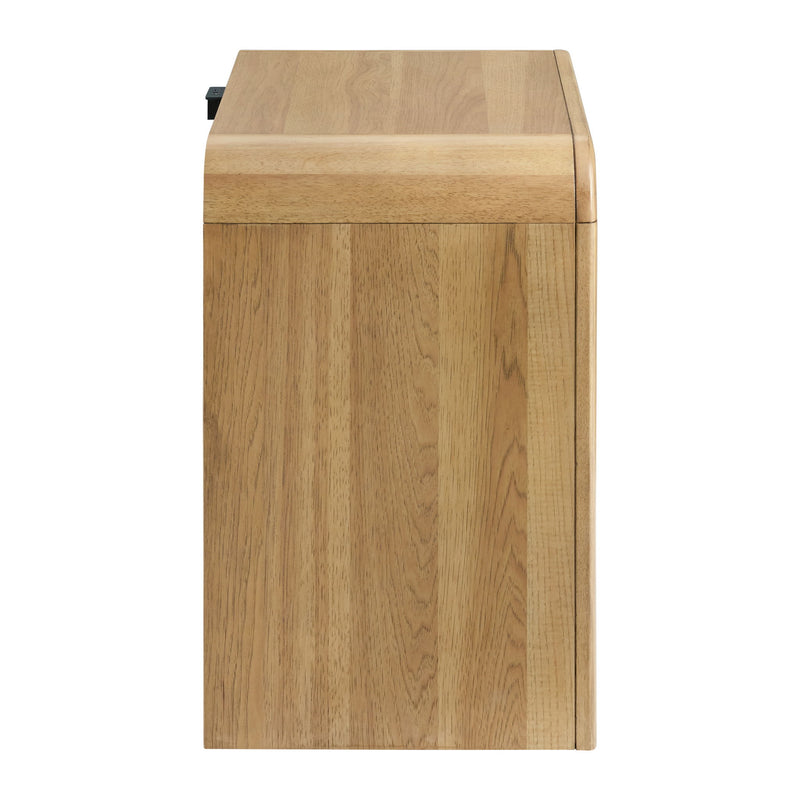 2 Drawer Nightstand With USB Charging - Brown