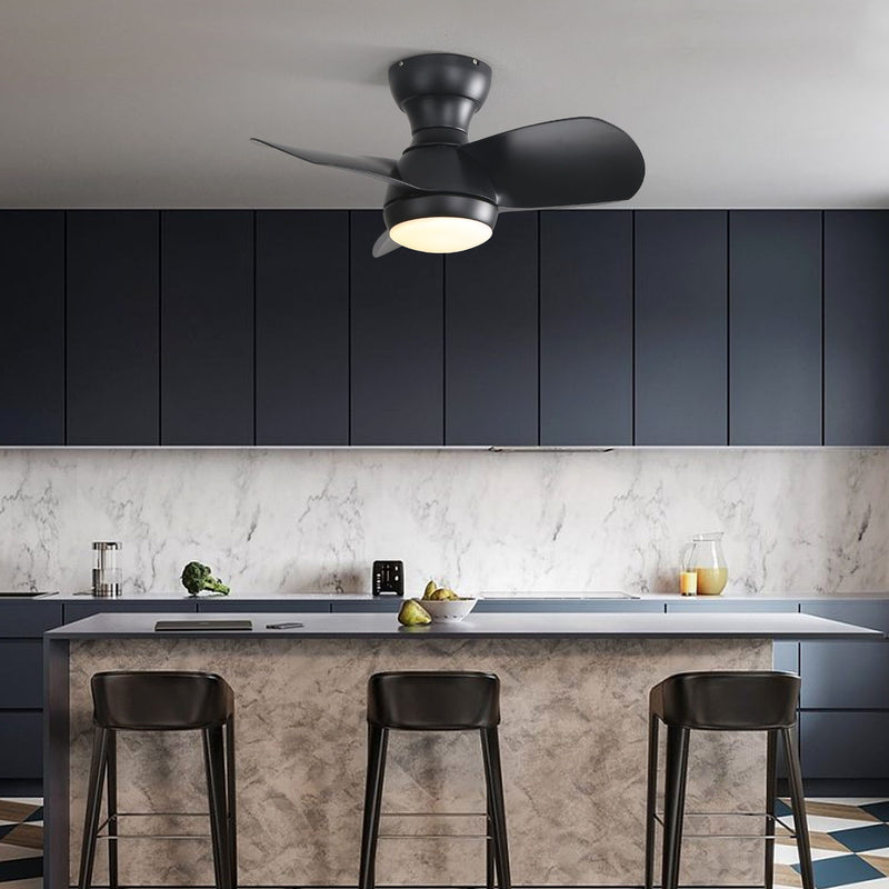 23" Bedroom Ceiling Fan With 3 Color Dimmable 3 ABS Blades Remote Control Dc Motor With 18W Led Light