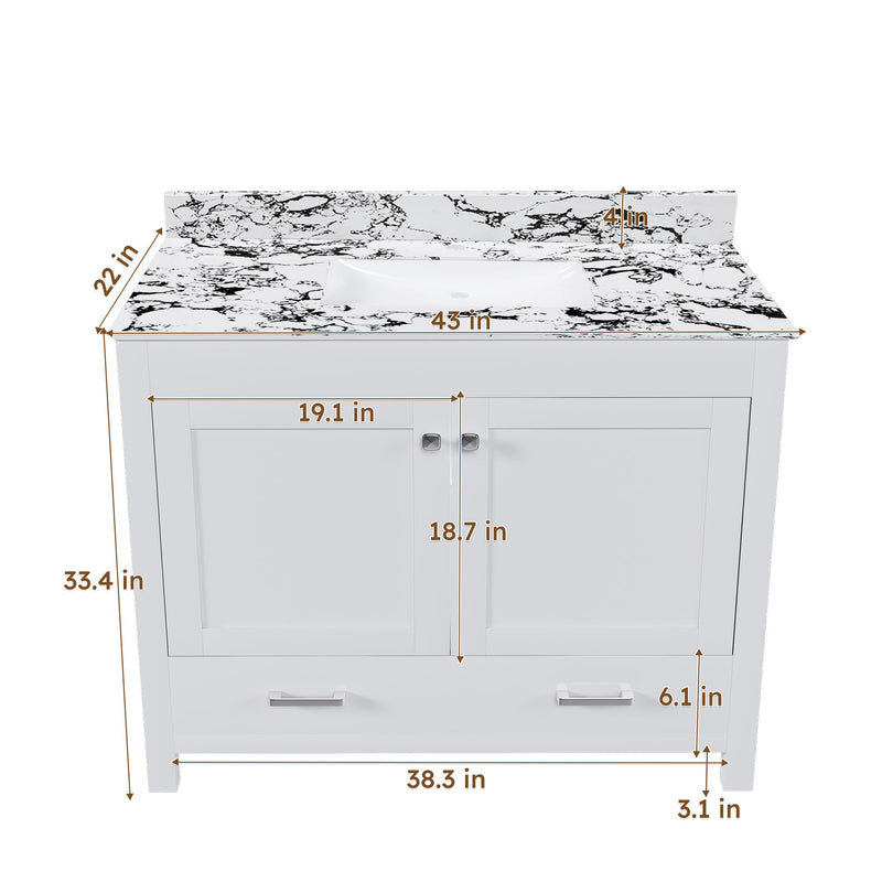Bathroom Vanity & Storage - White
