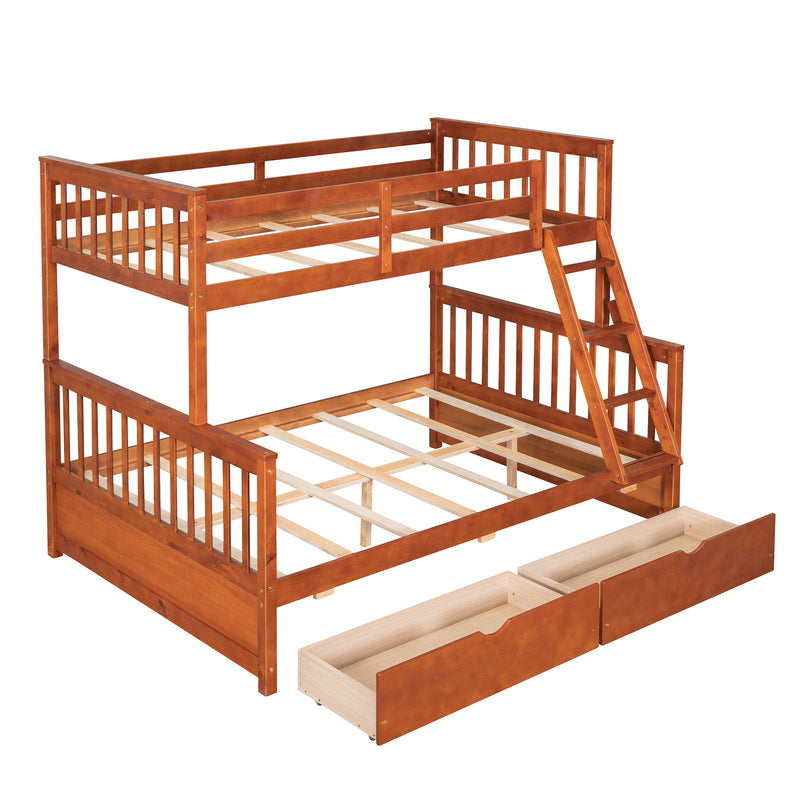 Bunk Bed With Ladders And 2 Storage Drawers