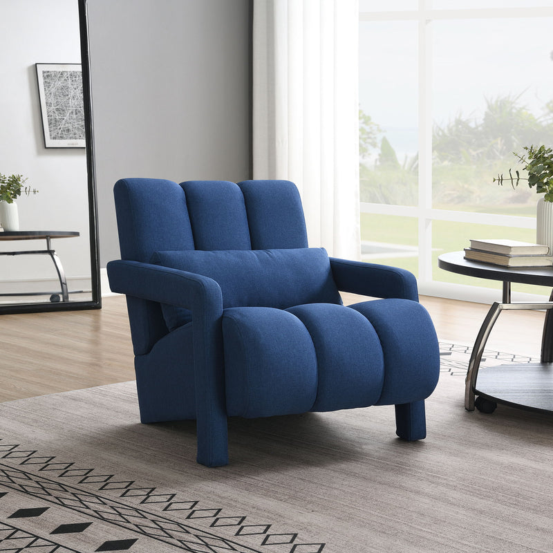 Modern Upholstered Accent Chair, Comfortable Fabric With A Pillow For Living Room