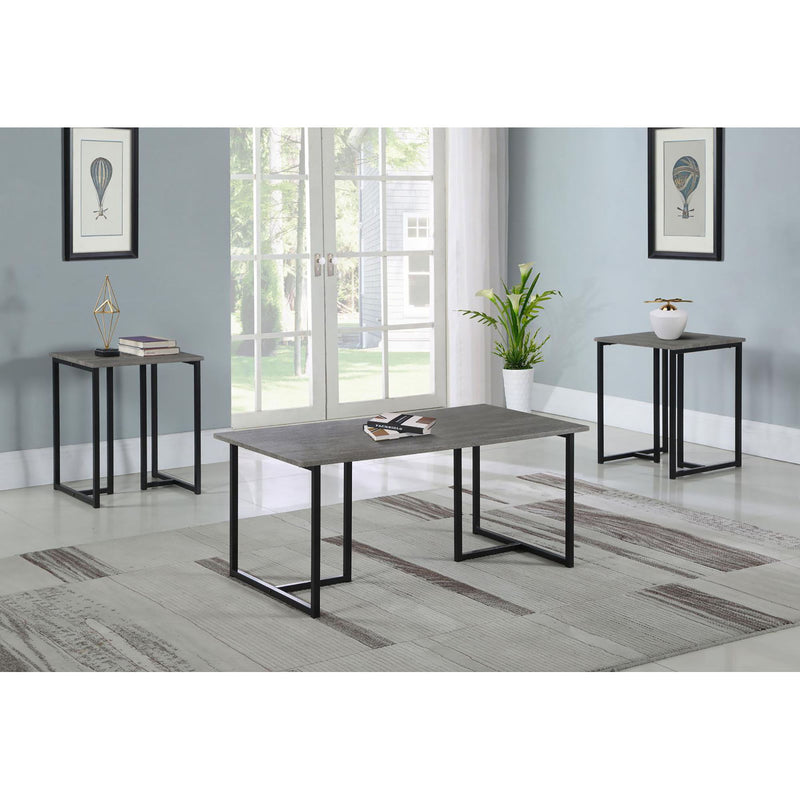 3 Piece Occasional Set With Smooth Top - Gray