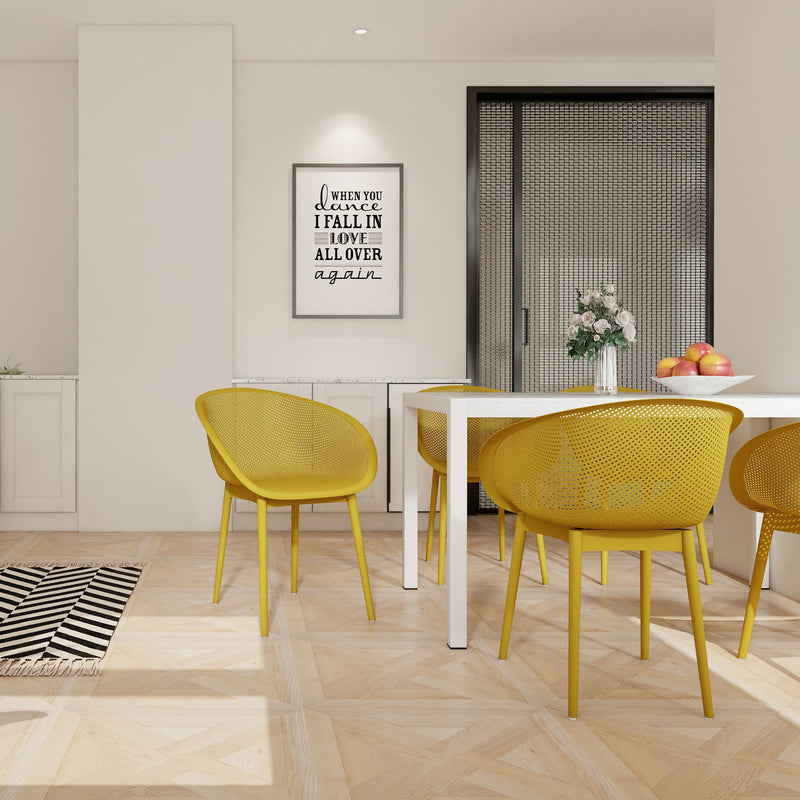 2 Piece Durable Single Chair With Hollow Out Design