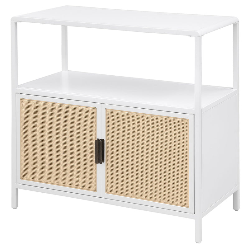 Kenneth - 2 Door Radio Weave Accent Cabinet - White