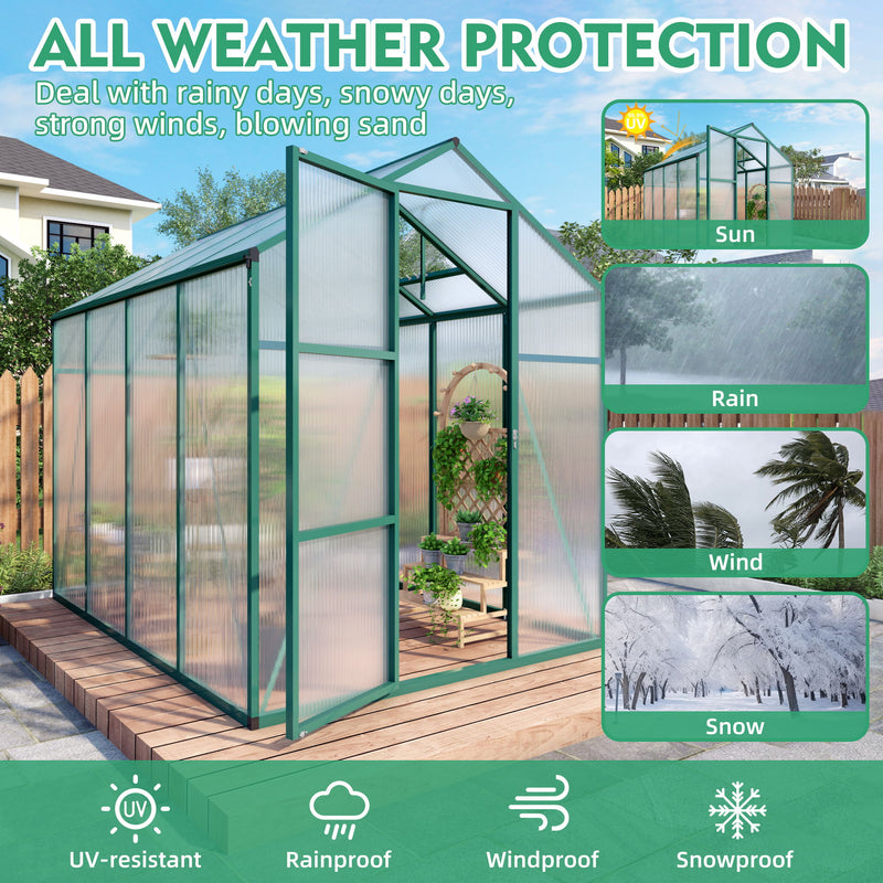 Polycarbonate Walk-In house, Raised Base For Outdoor In All Season