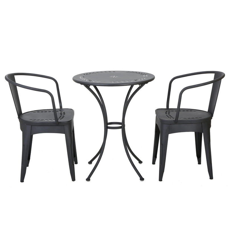 Ambrosia - 3 Piece Bistro Set With Leaf Motifs Top And Seat