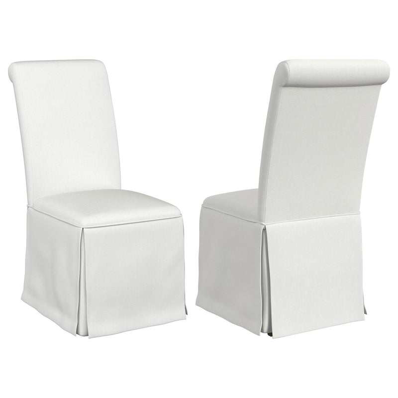 Isela - Upholstered Skirted Side Chair (Set of 2) - White