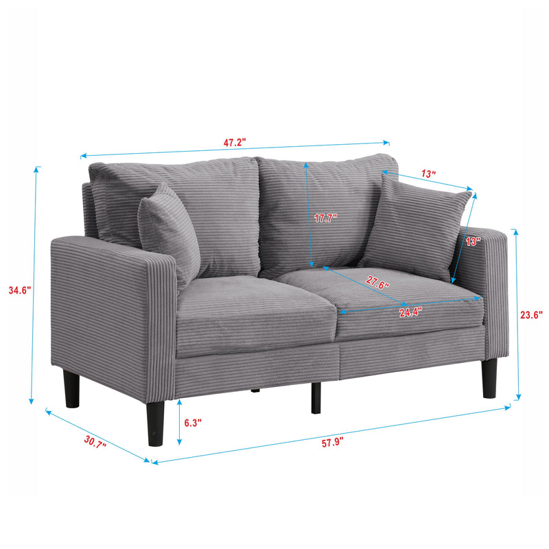 Modern Upholstered Loveseat Sofa, High Resilience