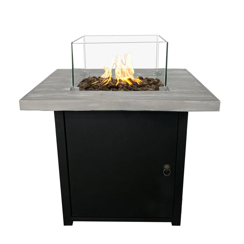 Reinforced Propane Fire Pit Table - Black / Gray