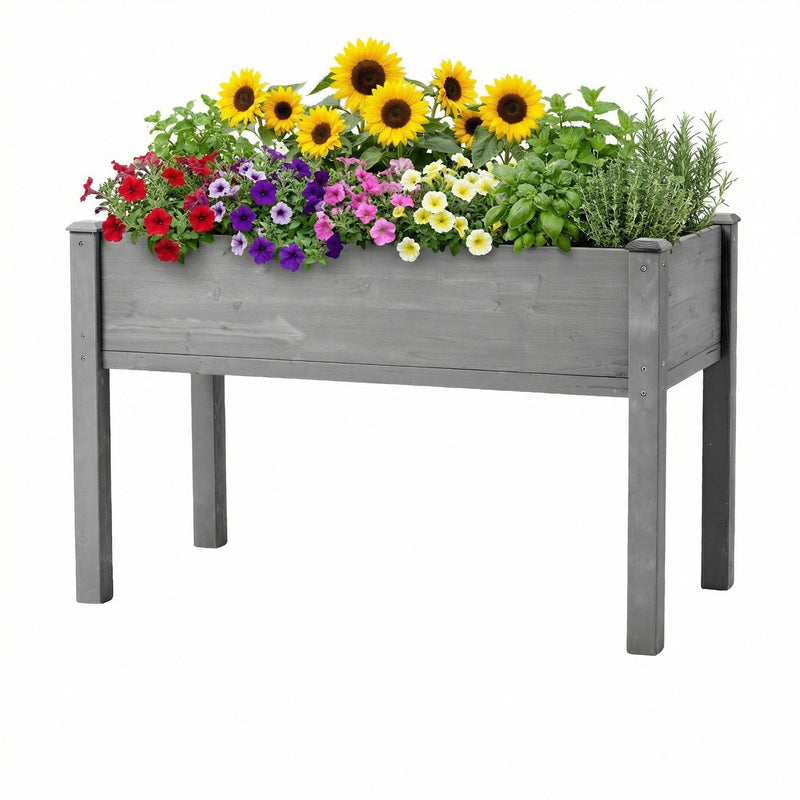 Raised Garden Bed With Legs, Elevated Planter Box For Outdoor Plants
