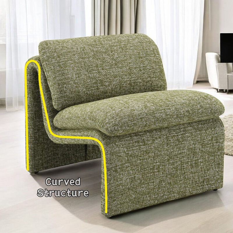 Jaeda - Innovative Elegance Accent Chair In Curved Shape