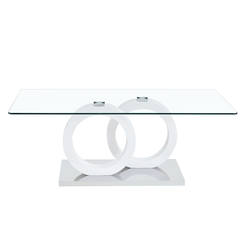Contemporary Style Glass Top Coffee Table