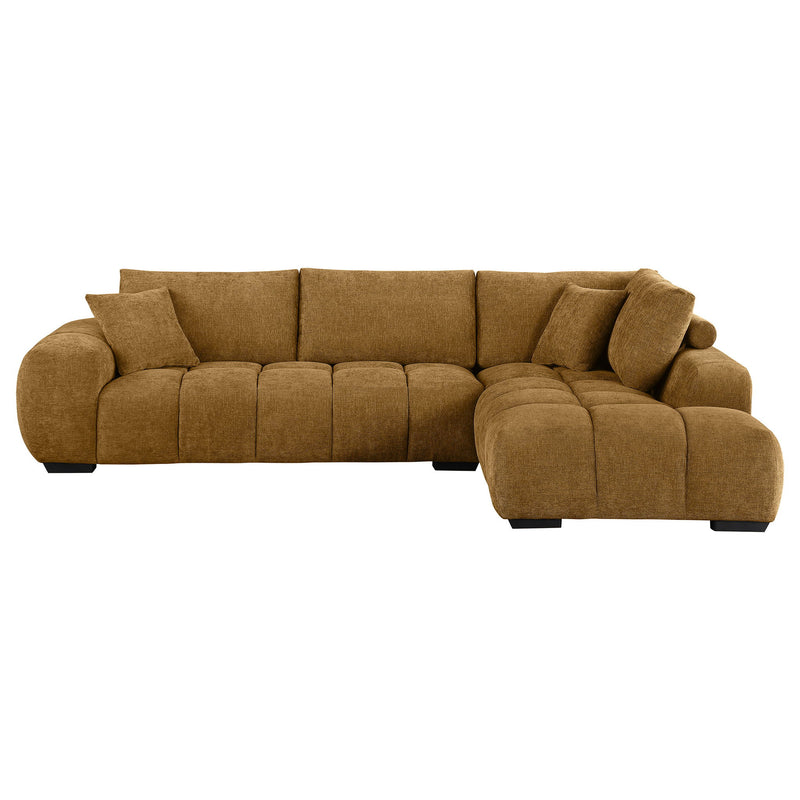 Florence - Upholstered L Shaped Sectional Sofa - Amber