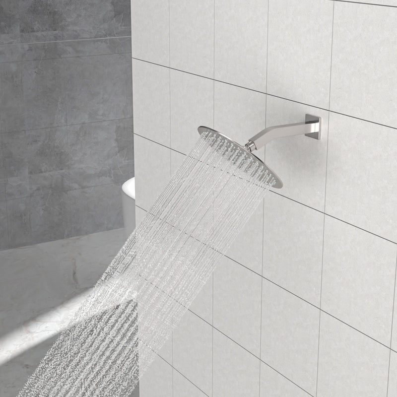 Elegant 6" Shower Arm With Flange, Stainless Steel Construction For Rain Shower Heads