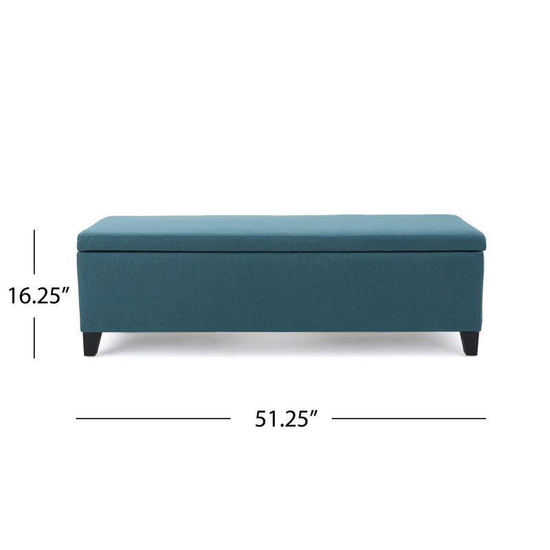 Contemporary Storage Ottoman Bench With Upholstery