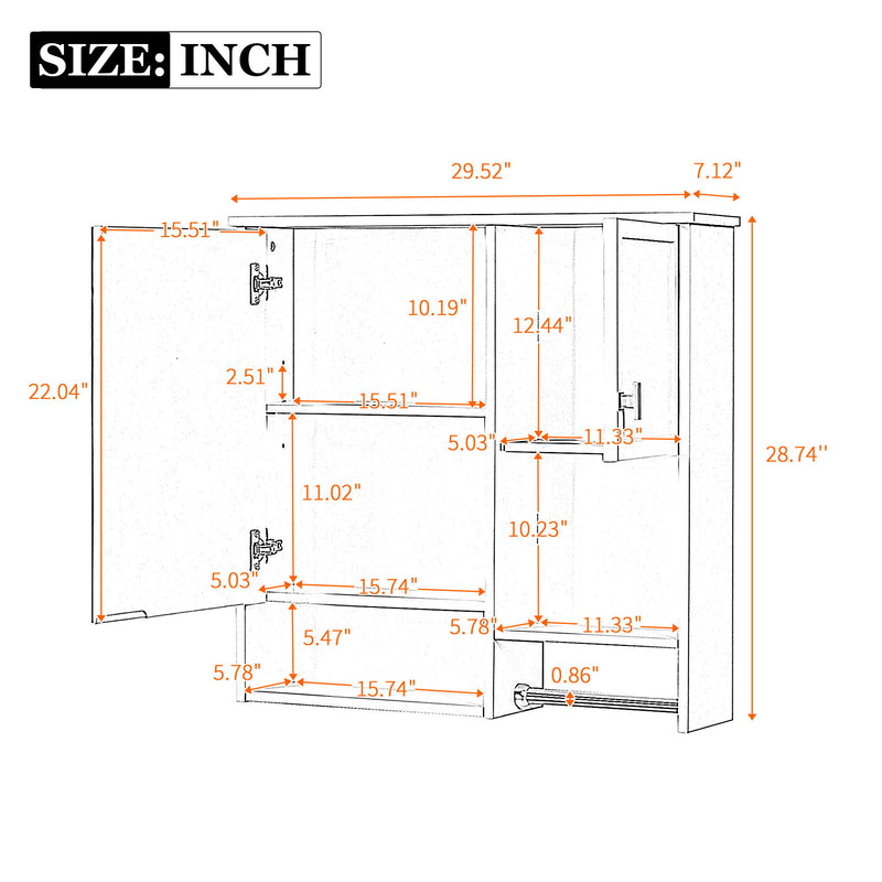 Modern Wall Mounted Bathroom Medicine Cabinet, Bathroom Wall Storage Cabinet With Mirror