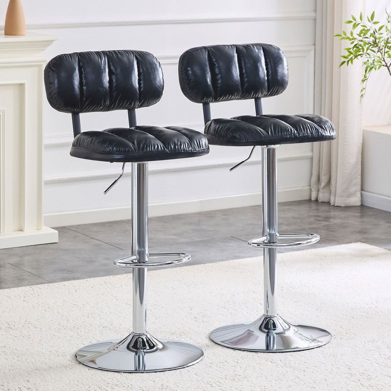 Adjustable Height Bar Stools With Footrest For Kitchen Island (Set of 2)