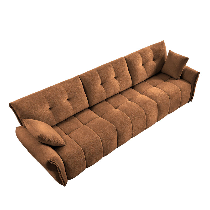 Modern Sofa & Pillows, Textured Cover, High Rebound Cushions
