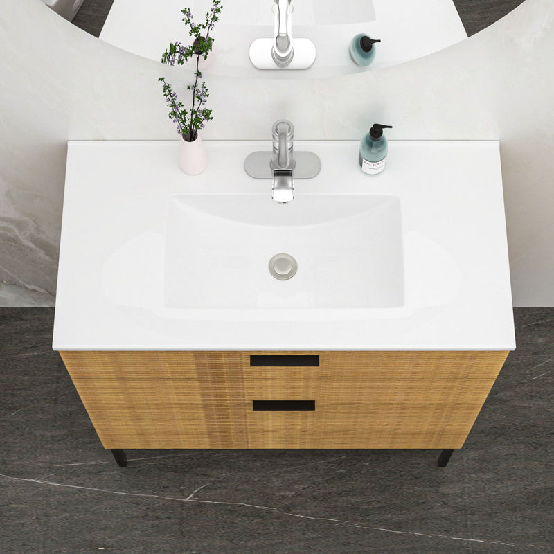 Premium Rectangular Vanity Top With Single Faucet Hole And Overflow