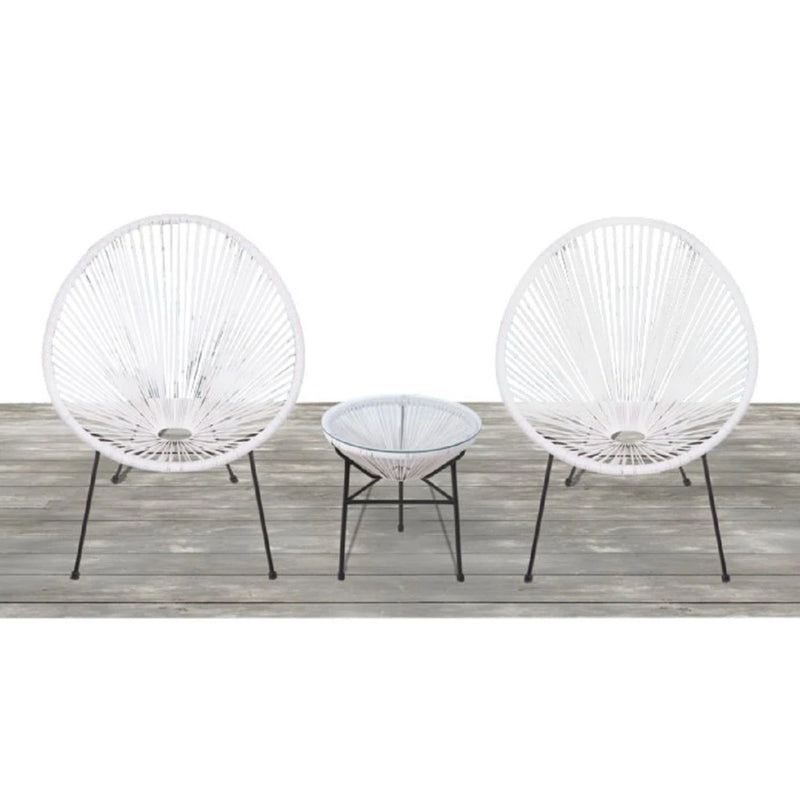 Outdoor Conversation Set With Ergonomic Lounge Chairs And Tempered Glass Table