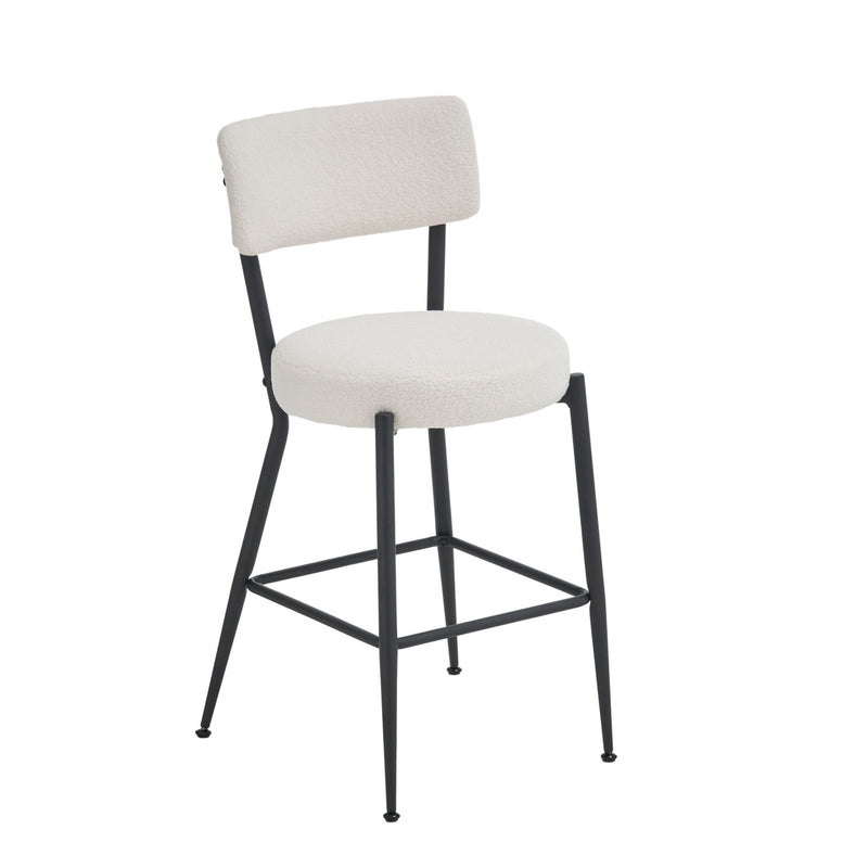 Modern Teddy Fabric Upholstered Bar Stools - Legs