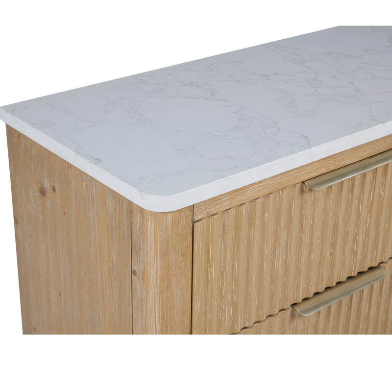 6 Drawers Dresser With Accented Hardware - Natural Wood