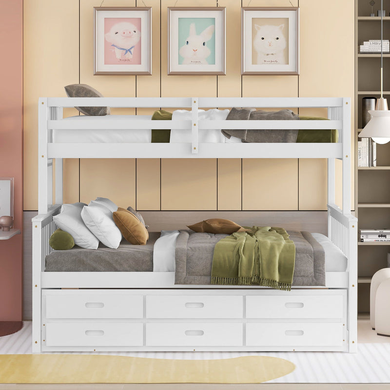 Bunk Bed With Twin Size Trundle And Drawers