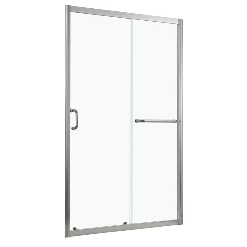 Single Sliding Bypass Shower Door, Tempered Glass Enclosure
