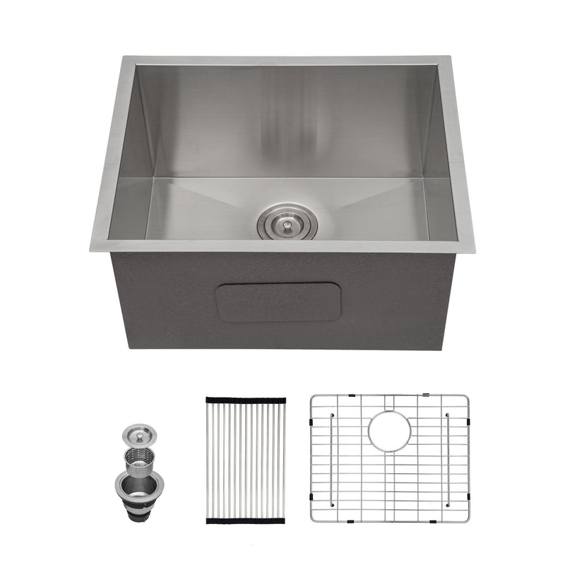 Modern Undermount Stainless Steel Kitchen Sink 16 Gauge, Deep Single Bowl