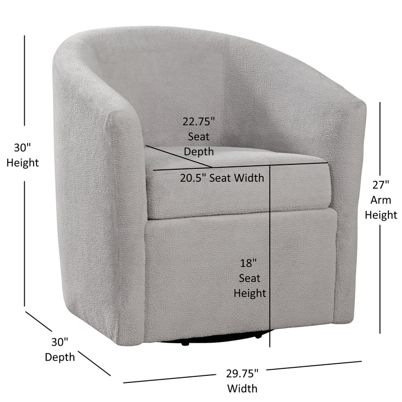 Oaklynn - Barrel Style Swivel Accent Chair