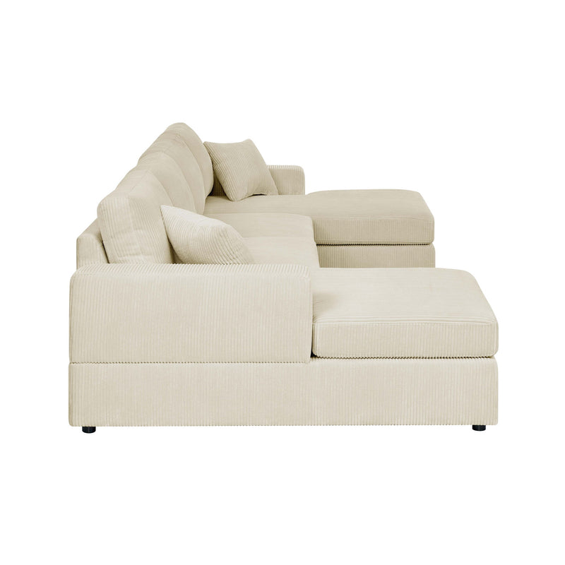 3 Piece Double Chaise Sectional Sofa