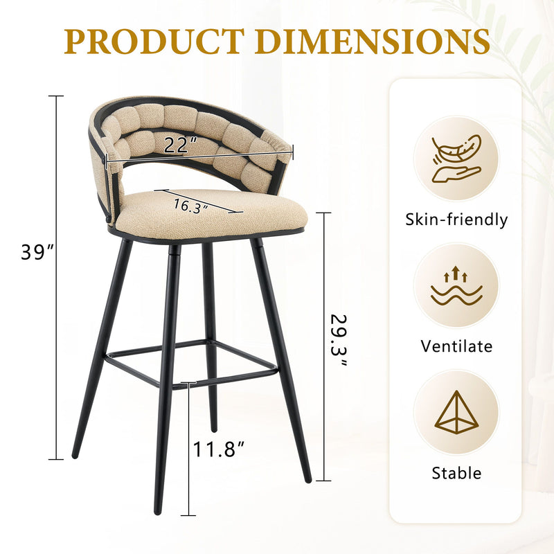 Bar Stools, Kitchen Island Counter Height Stools (Set of 2)