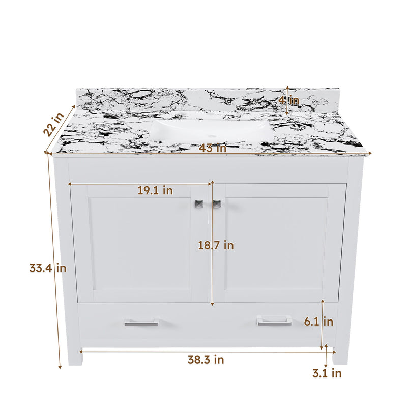 Bathroom Vanity With Storage - White