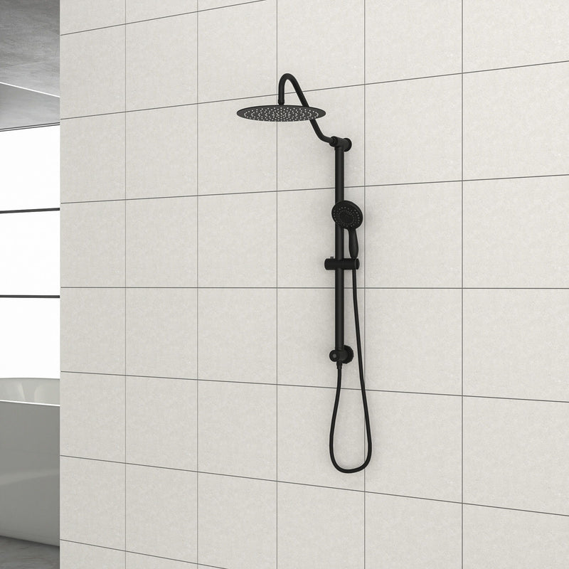 Shower System With 5 Function Rain Hand Shower And Slide Bar Combo