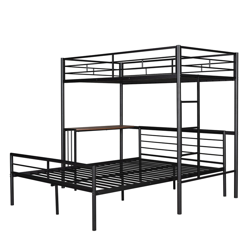 Bunk Bed With Desk, Ladder And Quality Slats For Bedroom